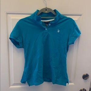 Aqua polo shirt